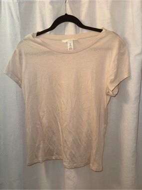 H&M Women's Short-Sleeve Crewneck Tee - Light Cream